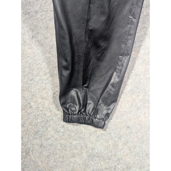 BLANKNYC Vegan Leather NWT Elastic Waist Leg Jogger Slash Pockets Black Pants-29 - Picture 4 of 7